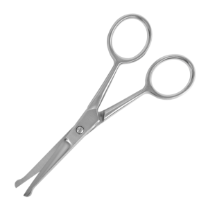 Nose Hair Scissors Professional Round Tip Stainless Steel Painless Nose and Ear Scissors Trimming Eyebrow Moustache Eyelash Care (Silver)