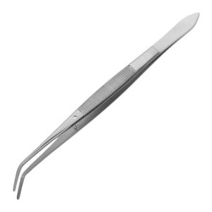 Curved tweezers made of stainless steel